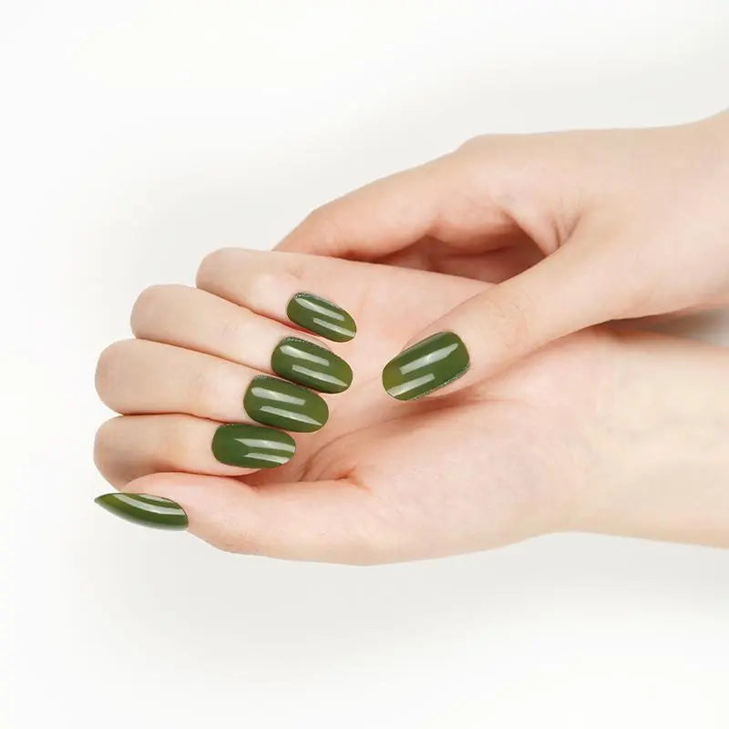 Green Gel Wrap Glitter Design Art — Semi-Cured Gel Nail Wraps
