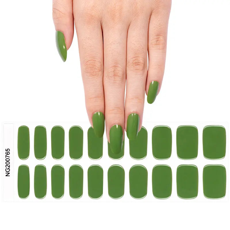 Green Solid — Semi-Cured Gel Nail Wraps
