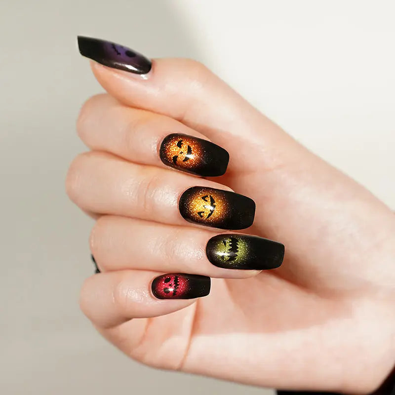 Halloween Gel Sticker Demon — Semi-Cured Gel Nail Wraps