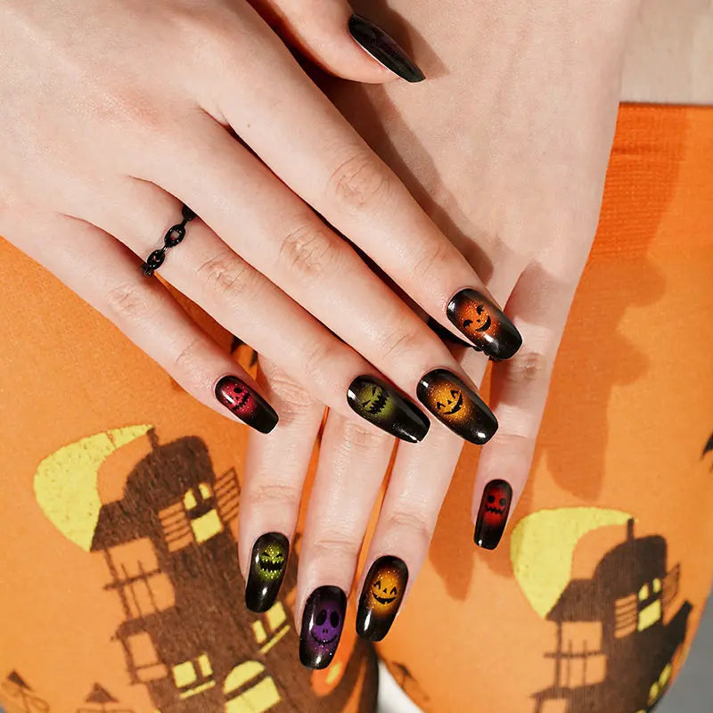 Halloween Gel Sticker Demon — Semi-Cured Gel Nail Wraps