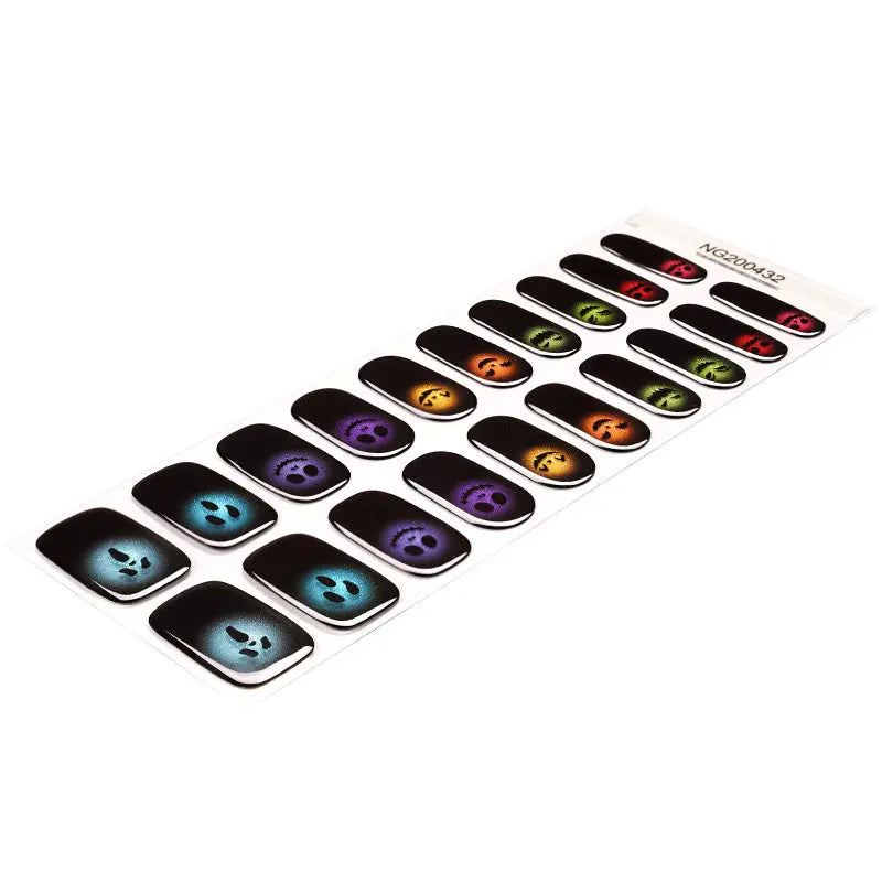 Halloween Gel Sticker Demon — Semi-Cured Gel Nail Wraps