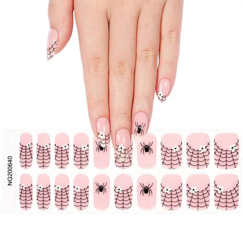 Halloween Gel Stickers Customizable French For Brands — Semi-Cured Gel Nail Wraps