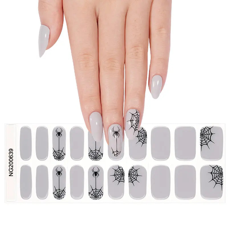 Halloween Gel Stickers Customizable For Brands — Semi-Cured Gel Nail Wraps