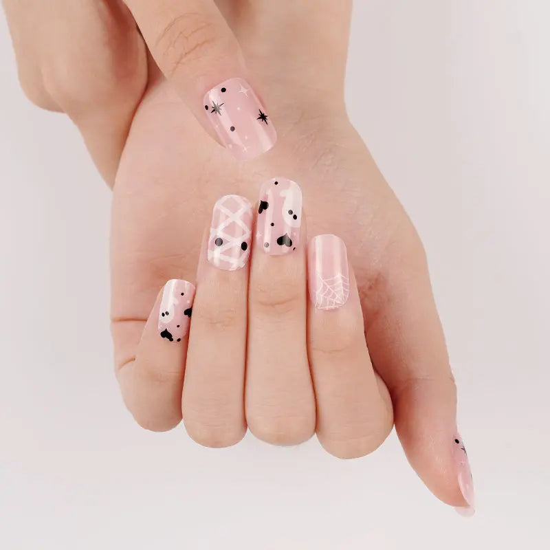 Halloween Ghost Designs — Semi-Cured Gel Nail Wraps