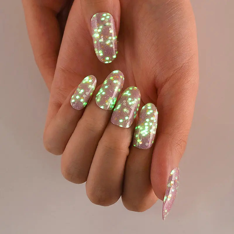 Hot Selling Non-Toxic Real Confetti — Semi-Cured Gel Nail Wraps
