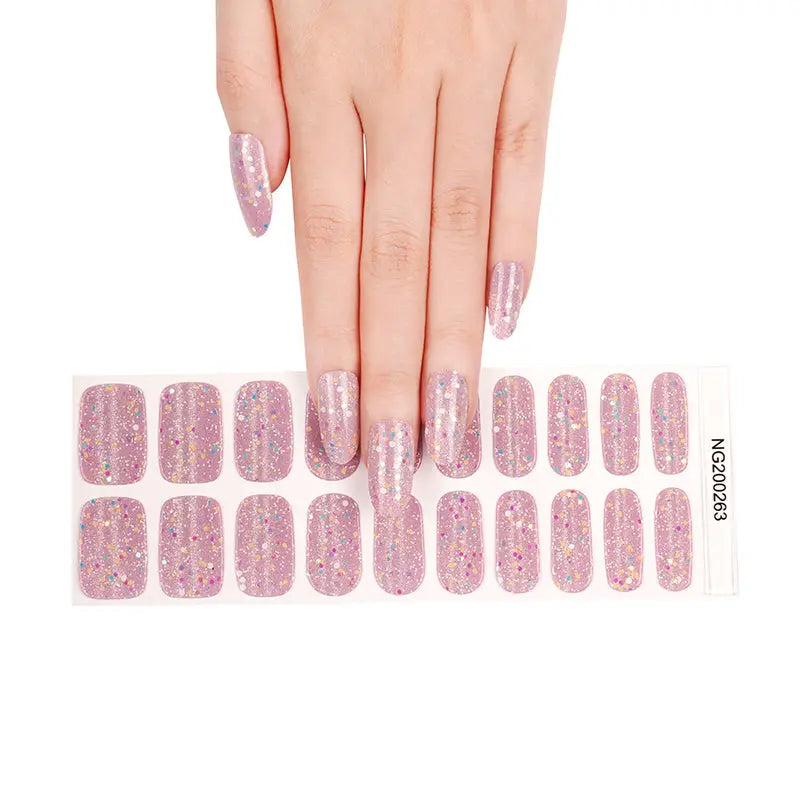 Hot Selling Non-Toxic Real Confetti — Semi-Cured Gel Nail Wraps