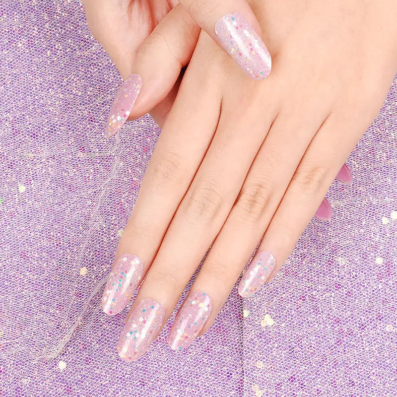 Hot Selling Non-Toxic Real Confetti — Semi-Cured Gel Nail Wraps