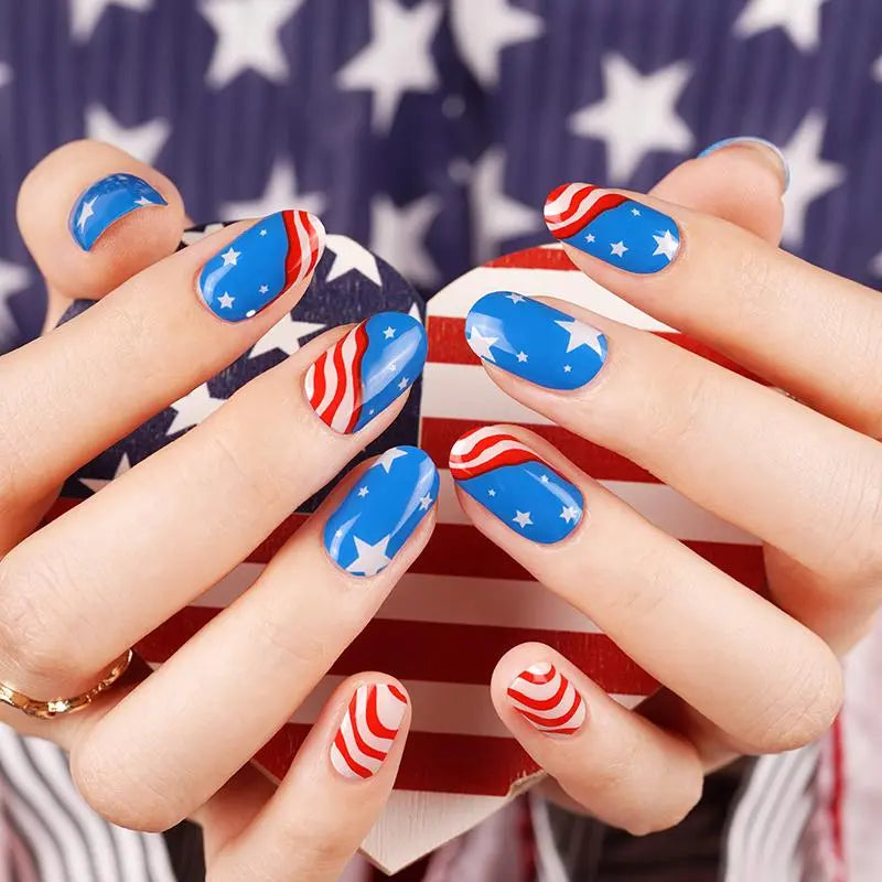 Independence Day Gel Strips Designs — Semi-Cured Gel Nail Wraps