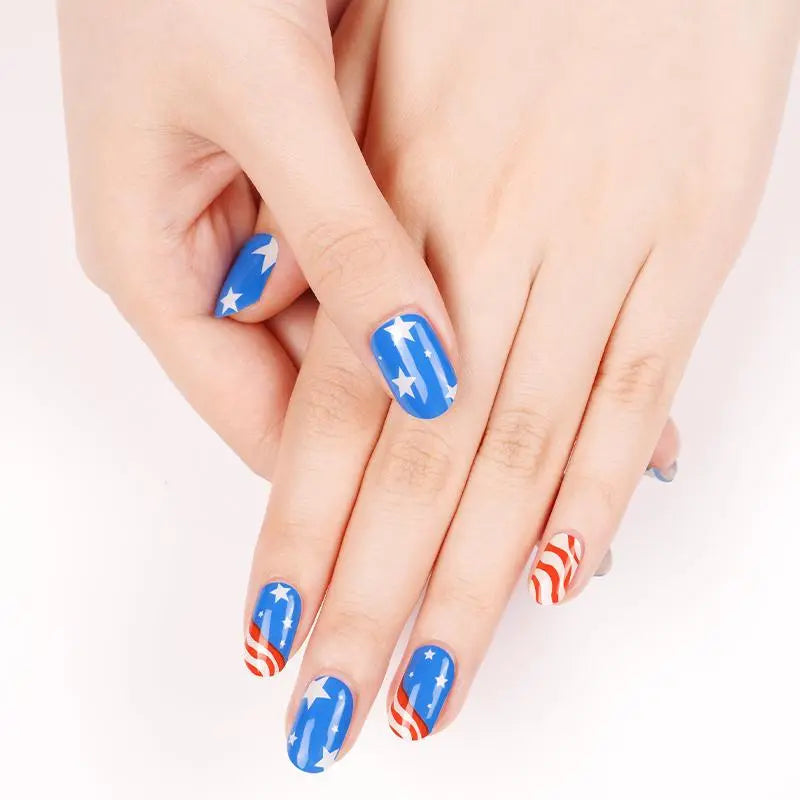 Independence Day Gel Strips Designs — Semi-Cured Gel Nail Wraps