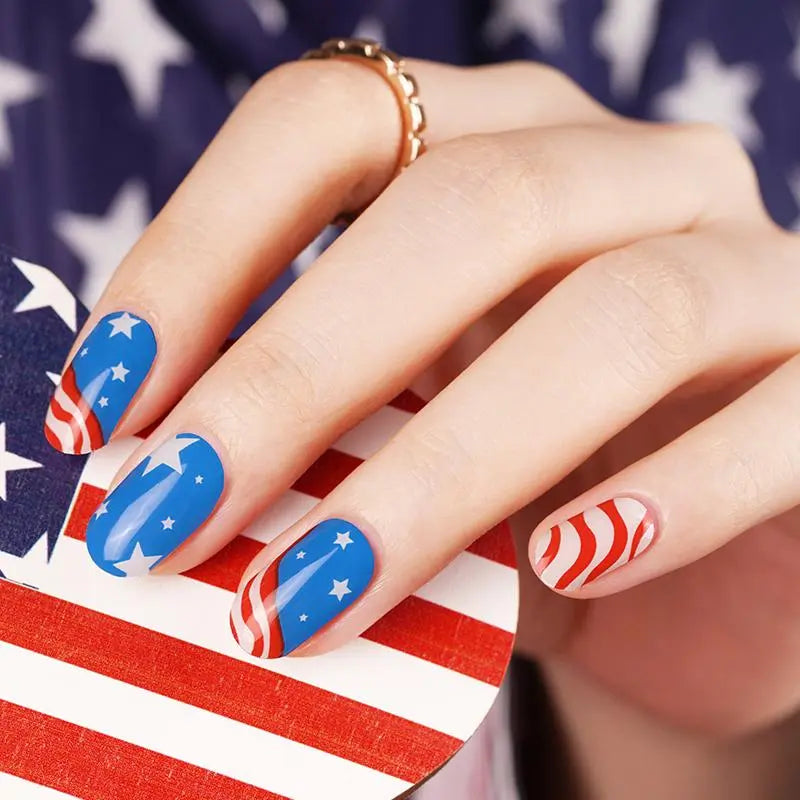 Independence Day Gel Strips Designs — Semi-Cured Gel Nail Wraps