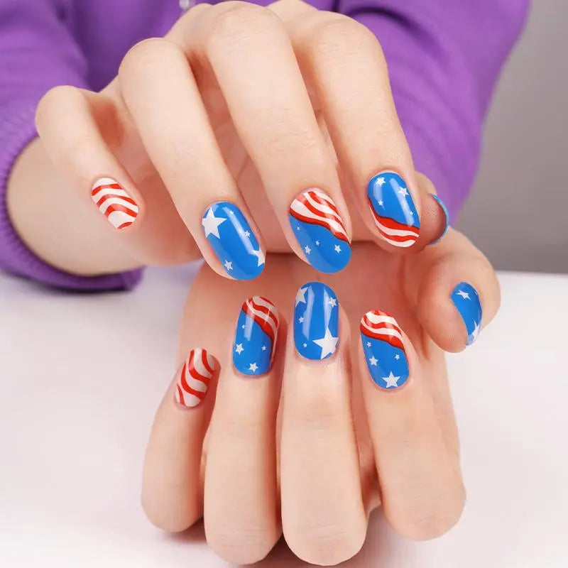Independence Day Gel Strips Designs — Semi-Cured Gel Nail Wraps