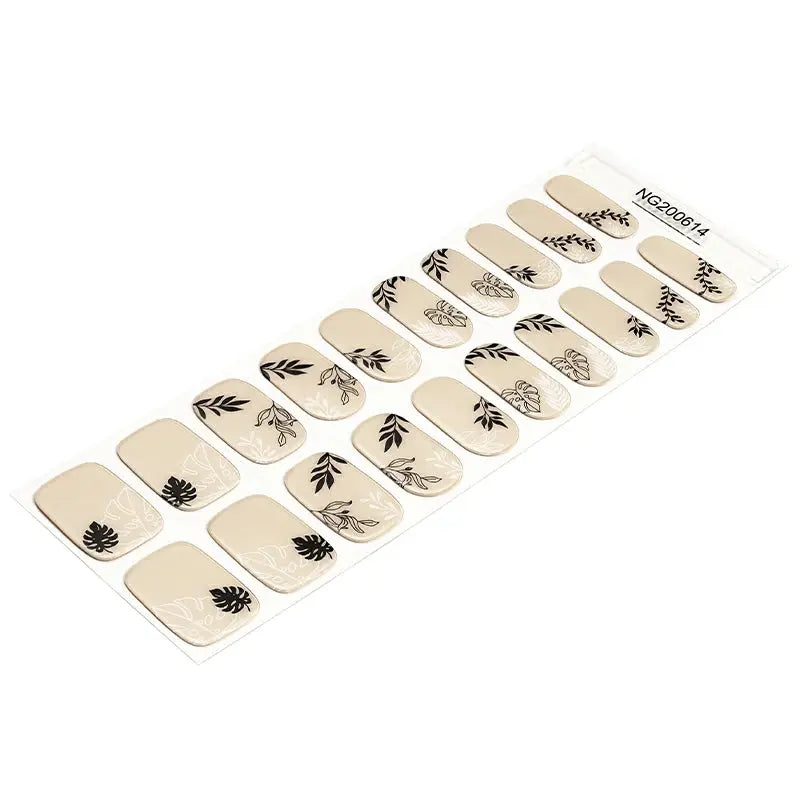 Leaves Gel Stickers Suppliers — Semi-Cured Gel Nail Wraps