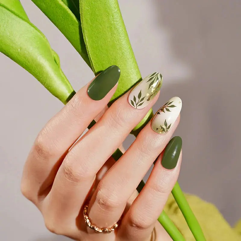 Leaves Gel Stickers Gel Suppliers — Semi-Cured Gel Nail Wraps