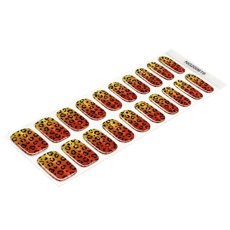 Leopard Print Gel Stickers Gel Suppliers — Semi-Cured Gel Nail Wraps