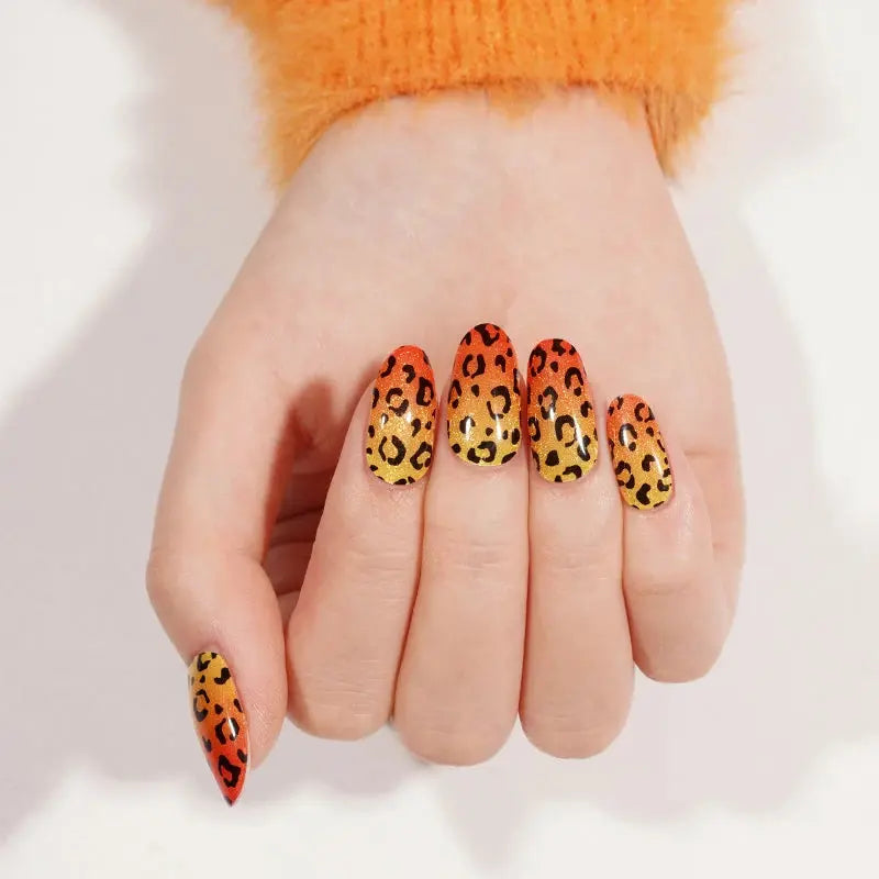 Leopard Print Gel Stickers Gel Suppliers — Semi-Cured Gel Nail Wraps