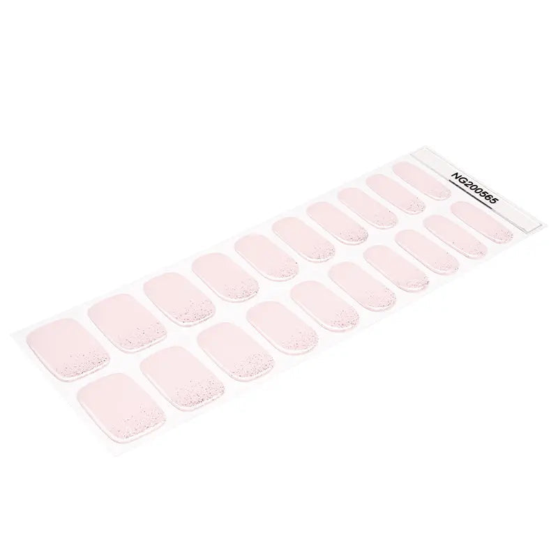 Light Pink Glitter Gradient Gel Stickers — Semi-Cured Gel Nail Wraps