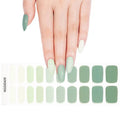 Matcha Green Gel Stickers Gradient Green Manicure — Semi-Cured Gel Nail Wraps