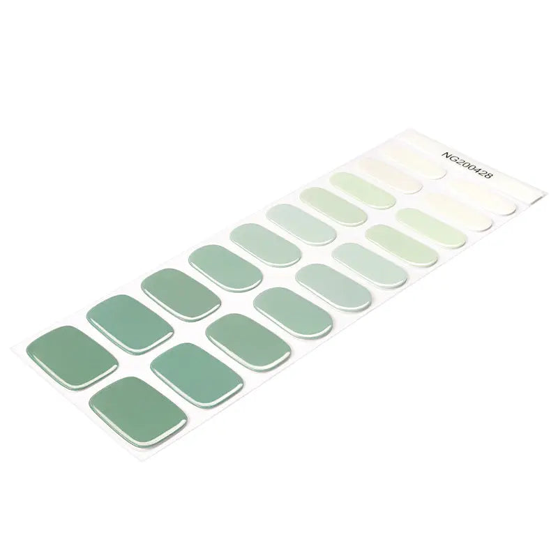 Matcha Green Gel Stickers Gradient Green Manicure — Semi-Cured Gel Nail Wraps