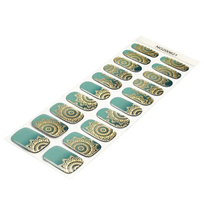 Metallic Gel Stickers Glod Gel Suppliers — Semi-Cured Gel Nail Wraps