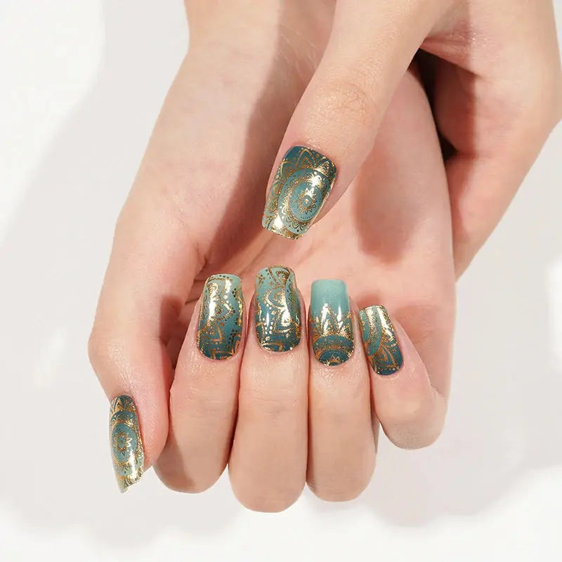Metallic Gel Stickers Glod Gel Suppliers — Semi-Cured Gel Nail Wraps