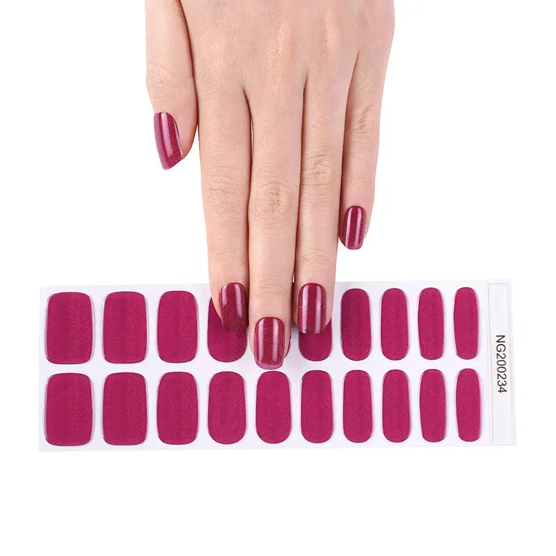 Stickers With Gel Top Coat Bulk Order Burgundy Gel Stickers — Semi-Cured Gel Nail Wraps