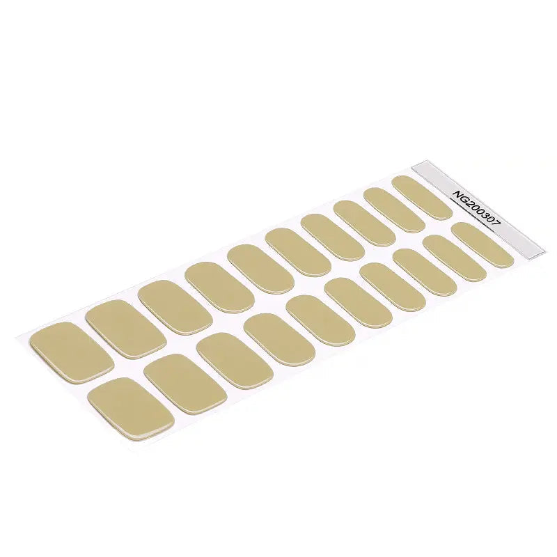 Stickers Yellow-green Solide Artificail Long Bright Oil Fake — Semi-Cured Gel Nail Wraps