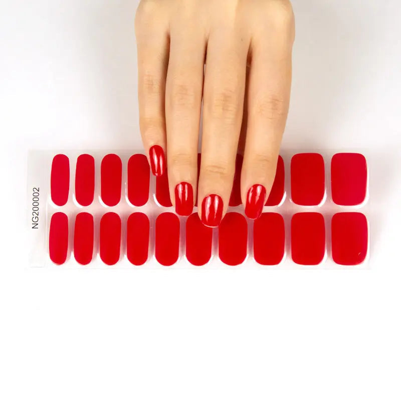 Solid Cherry Red — Semi-Cured Gel Nail Wraps