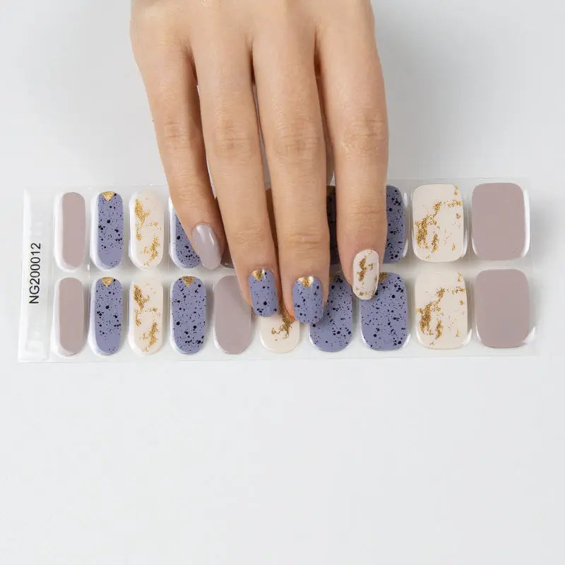 Blue Gold 104 — Semi-Cured Gel Nail Wraps