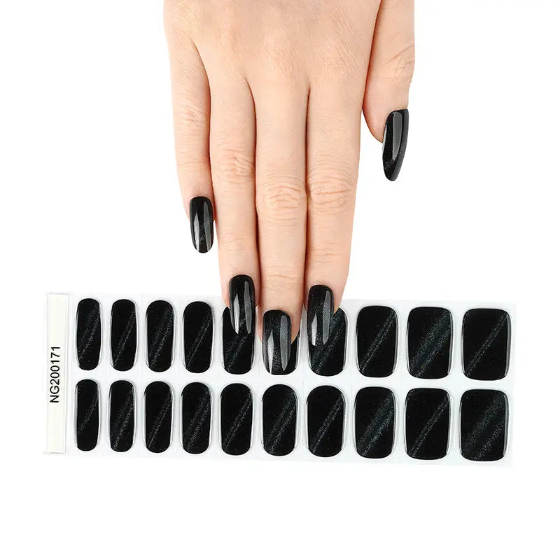 With An Extensive Range Of Designs Black Cat-Eye — Semi-Cured Gel Nail Wraps