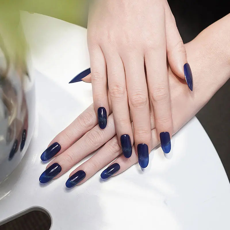Blue Cat-Eye — Semi-Cured Gel Nail Wraps