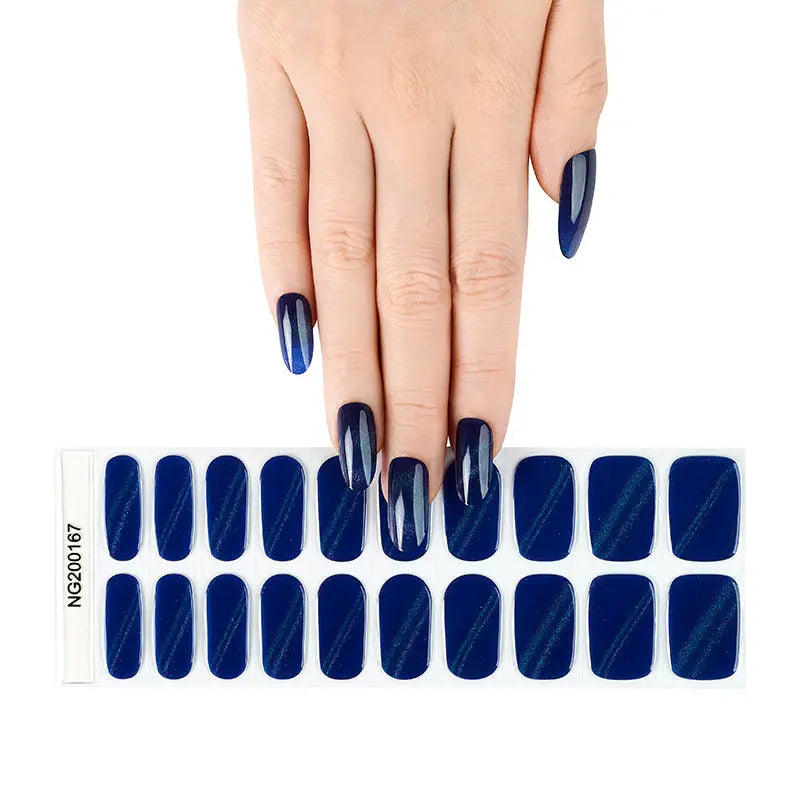 Blue Cat-Eye — Semi-Cured Gel Nail Wraps