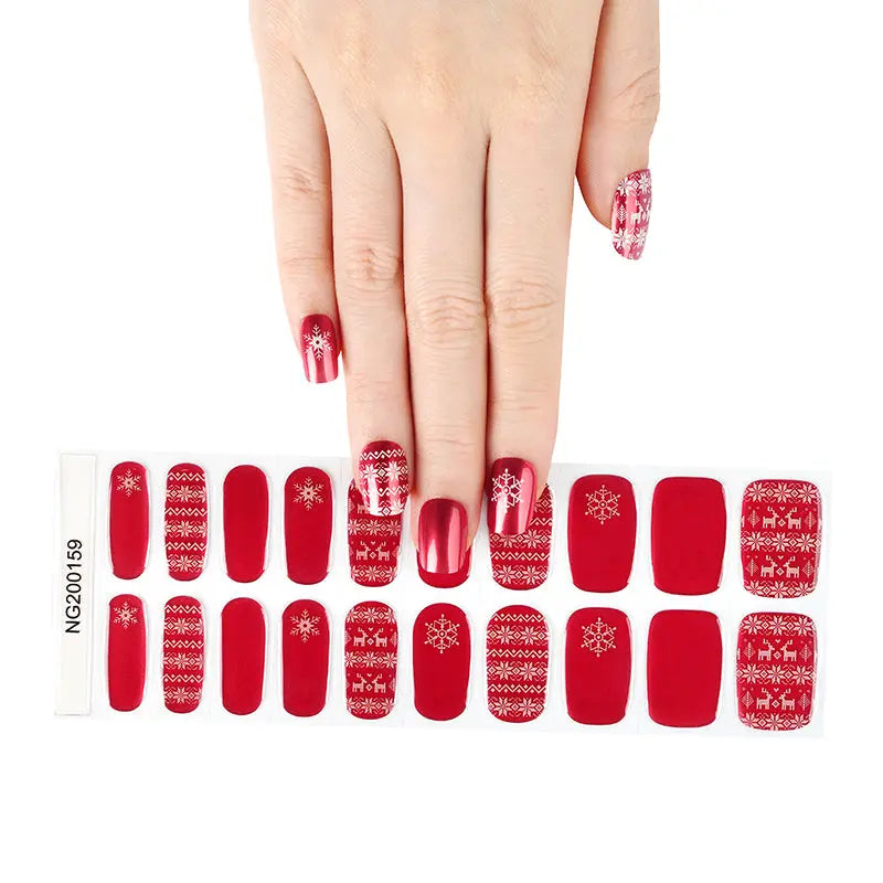 With Many Eye-Catching Designs Christmas Snowflake — Semi-Cured Gel Nail Wraps