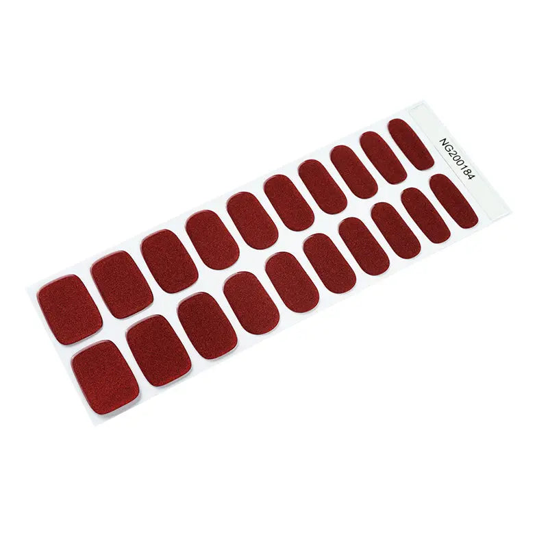 Showcasing An Extensive Range Of Designs Custom Wine Red Pearl Nails — Semi-Cured Gel Nail Wraps