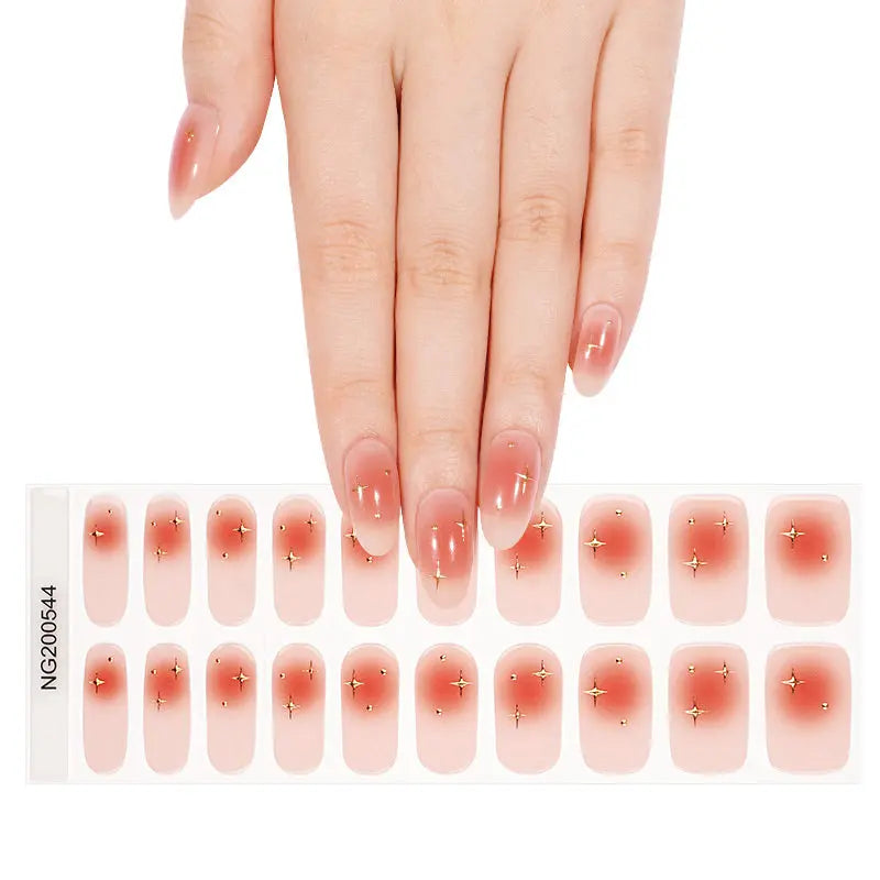 Ombre Stickers Golden Strips — Semi-Cured Gel Nail Wraps