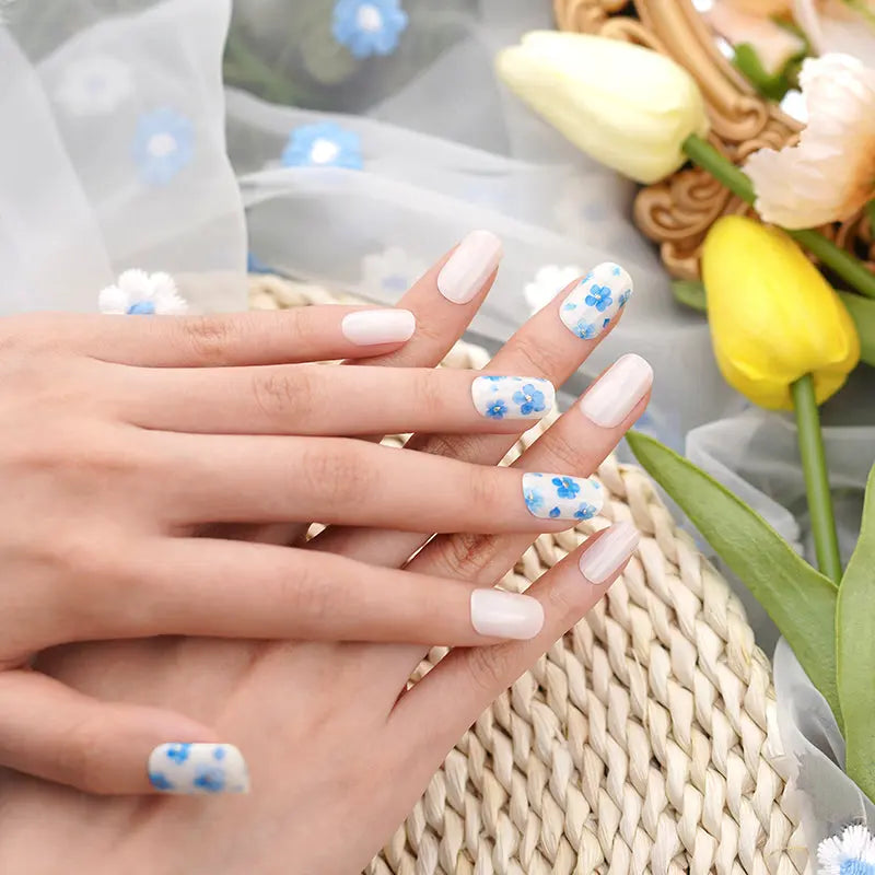 Perfect Gel For Flawless Blue Flax — Semi-Cured Gel Nail Wraps