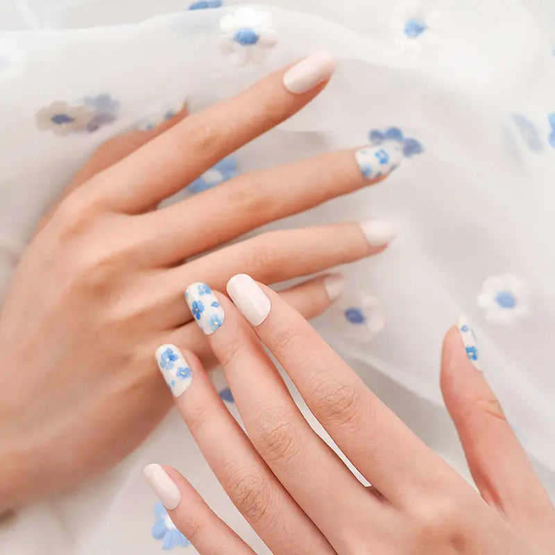 Perfect Gel For Flawless Blue Flax — Semi-Cured Gel Nail Wraps