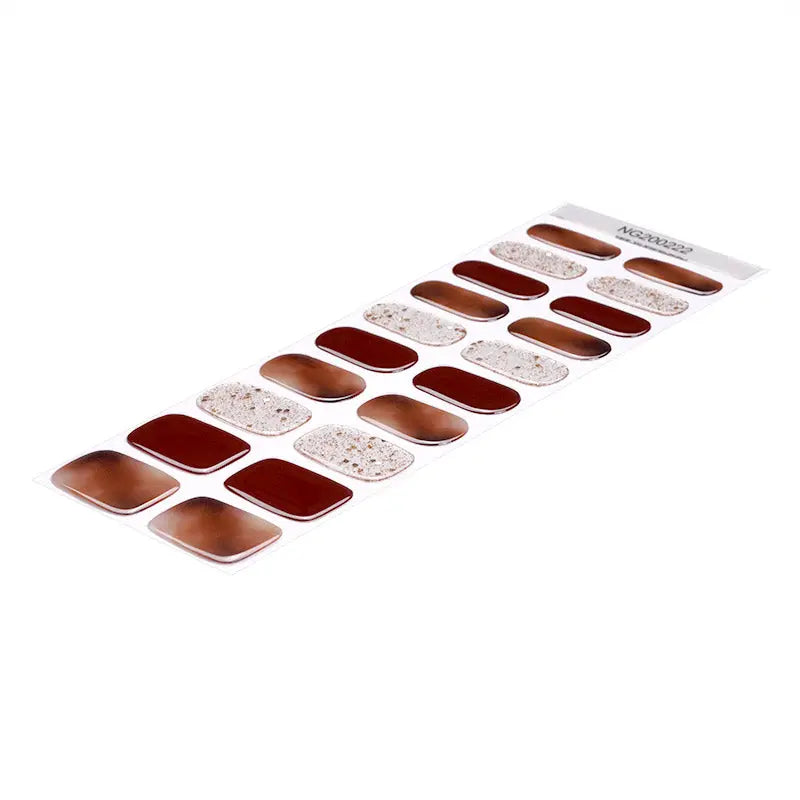 Personalised Stickers Brown Smudged Manicure — Semi-Cured Gel Nail Wraps