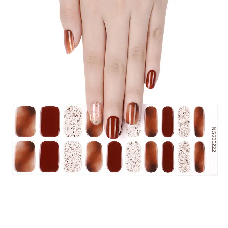 Personalised Stickers Brown Smudged Manicure — Semi-Cured Gel Nail Wraps