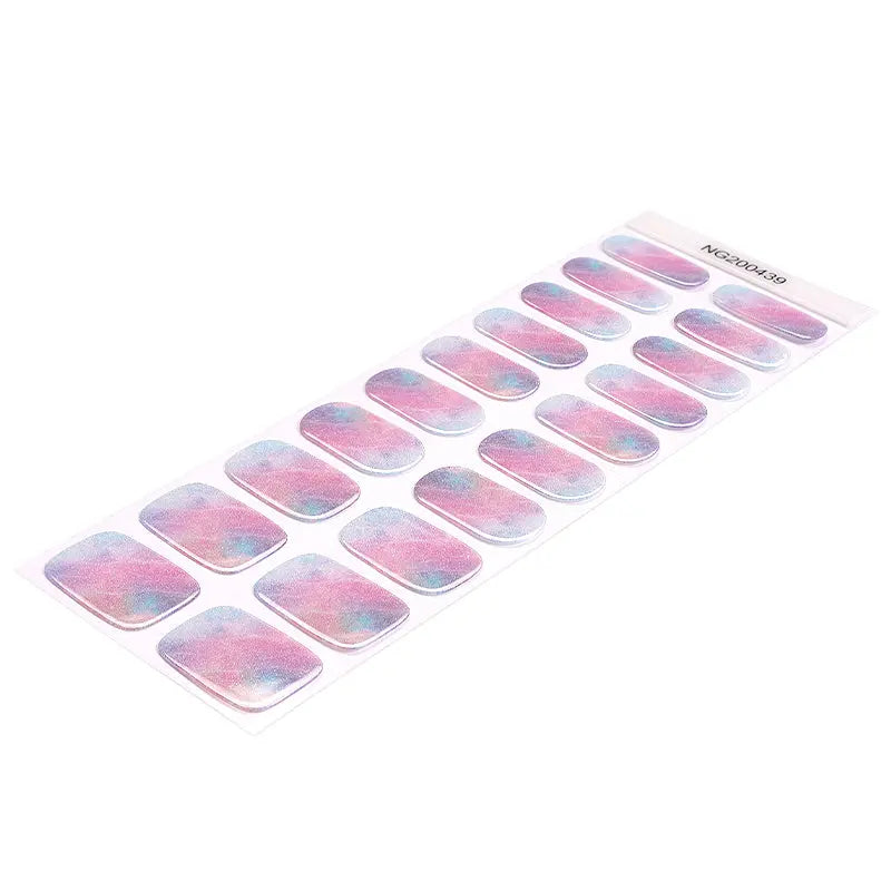 Pink And Blue Marble Gel — Semi-Cured Gel Nail Wraps
