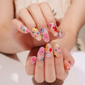 Pink Floral Stickers Strips — Semi-Cured Gel Nail Wraps