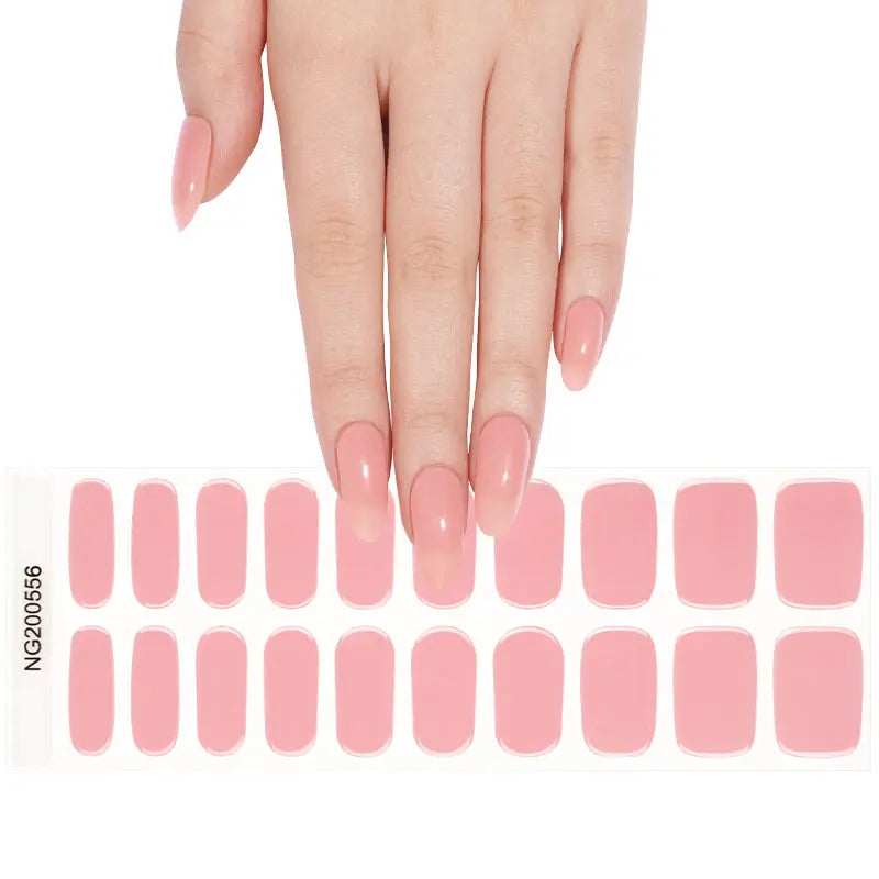 Pink 20 Tips Solid — Semi-Cured Gel Nail Wraps