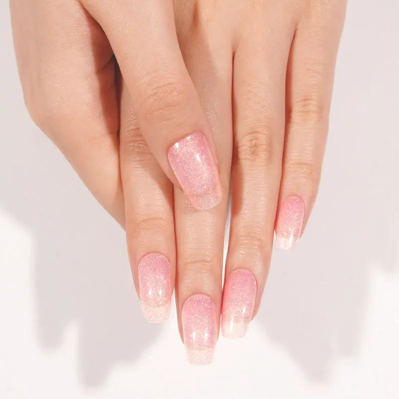 Pink Glitter – & Available — Semi-Cured Gel Nail Wraps