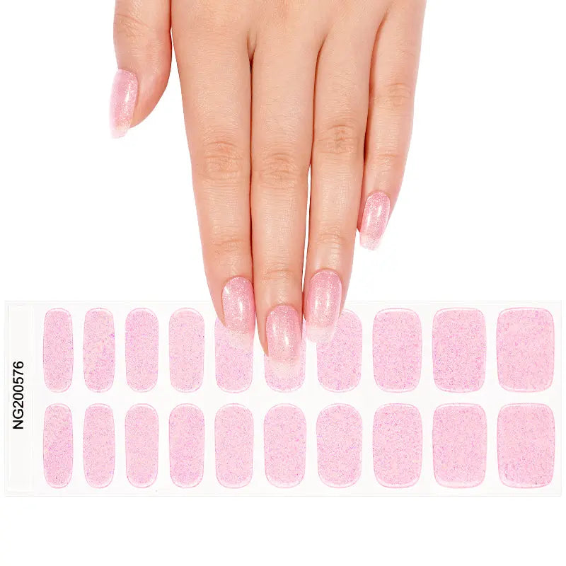 Pink Glitter – & Available — Semi-Cured Gel Nail Wraps
