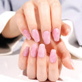Pink Marble Uv Gel Gel Sticker Uv Light Required — Semi-Cured Gel Nail Wraps