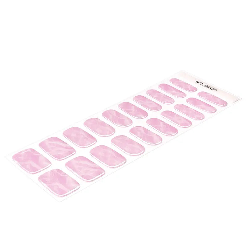 Pink Marble Uv Gel Gel Sticker Uv Light Required — Semi-Cured Gel Nail Wraps