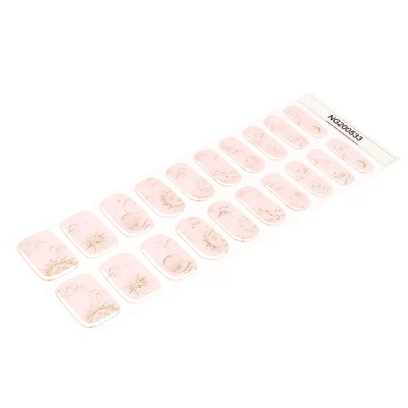 Pink Stickers Solar Celestial Art — Semi-Cured Gel Nail Wraps