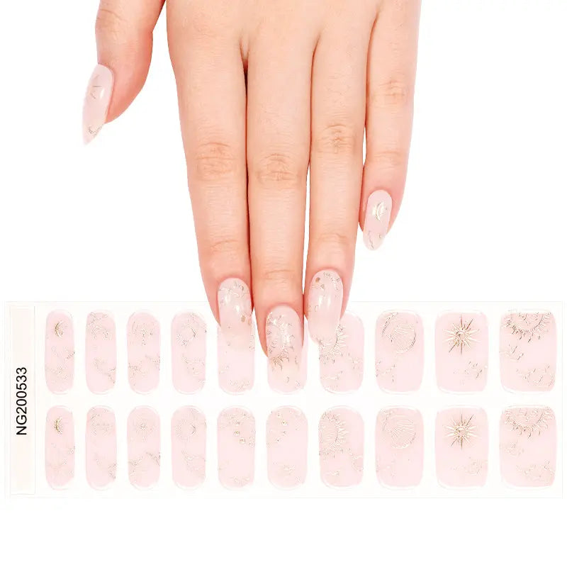 Pink Stickers Solar Celestial Art — Semi-Cured Gel Nail Wraps