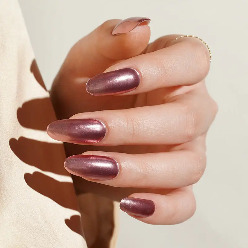 Pink-mirror Strips For Salon-Quality Manicure — Semi-Cured Gel Nail Wraps