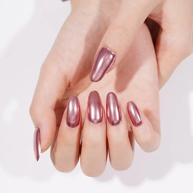 Pink-mirror Strips For Salon-Quality Manicure — Semi-Cured Gel Nail Wraps
