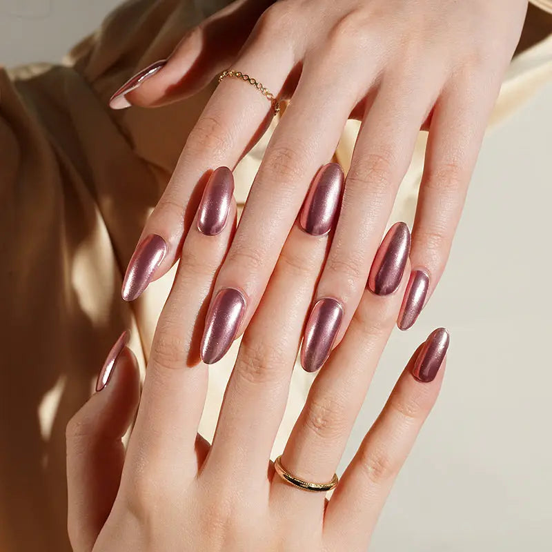 Pink-mirror Strips For Salon-Quality Manicure — Semi-Cured Gel Nail Wraps